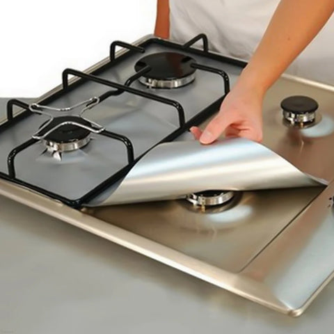 Protecteur de brûleur de cuisinière en aluminium antiadhésif réutilisable pour le nettoyage des ustensiles de cuisine Protection de cuisinière à gaz